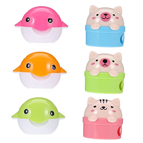 STOBOK 6 Piezas Sacapuntas juguetes dispensador de pasta de para salvaje pasta tapa kinder delice kiddikutter lapto ordenador portstil papelería para el plastico