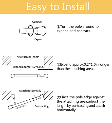 Yywl&Hp 3 Pack Spring Tension Telescopic Rod Curtain Rods Adjustable Eextension Telescopic Rod, Suitable For Closet, Window, Kitchen, Bathroom, Cabinet, Wardrobe (41.1"-70.9" 3Pcs White) #TOP2
