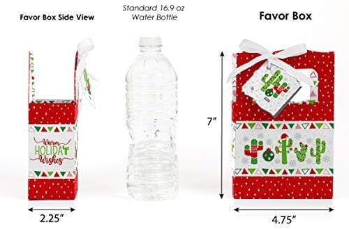 Miniatura 3 de Big Dot of Happiness Merry Cactus - Cajas de regalo de fiesta de cactus de Navidad - Juego de 12