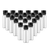 30Pack 0.7 oz Plastic Empty Travel Bottle with Flip Cap Sample Cosmetic Containers Jar for Lotions Shampoos and Massage Oils(Clear)