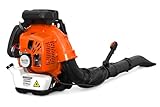 75.6CC Gas Backpack Leaf Blower 847CFM 236MPH 2-Cycle Powerful with Low Vibration Ergonomic Harness System for Garden Yard Lawn Snow Clearing