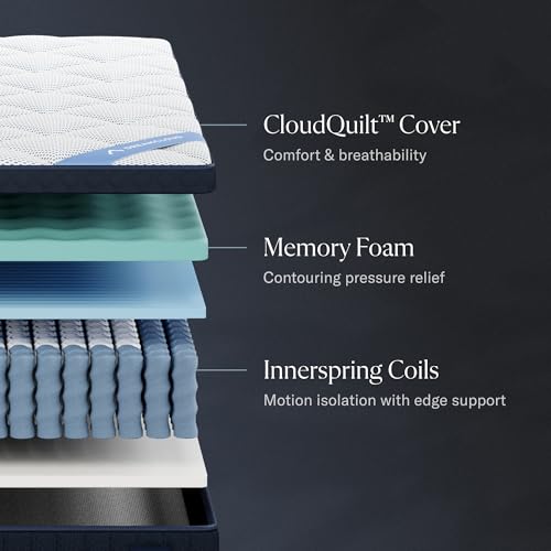 Image of DreamCloud Premier 13 inch King Mattress - Luxury Hybrid Gel Memory Foam - 365 Night Trial - Back Pain Relief - Fiberglass Free - Forever Warranty - Mattress in a Box