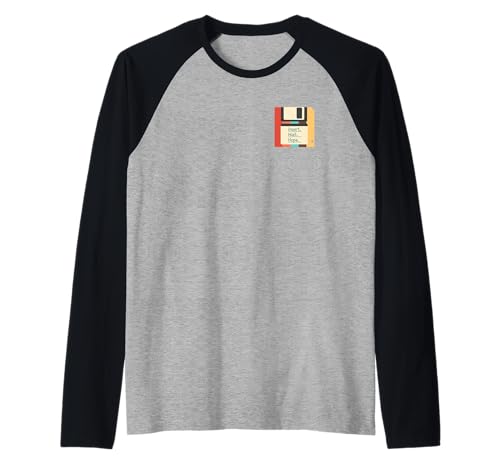 90s 80s Retro Floppy Disk Raglan Baseball Tee