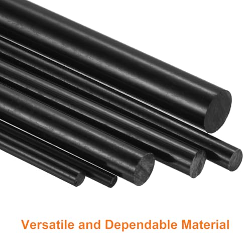 QUARKZMAN 5 Stück Schwarze Kunststoffstangen 4 x 250mm POM Rundstab ABS-Kunststoff, Runder Vollstab DIY Modell für DIY Spielzeugbau, Architekturmodellbau