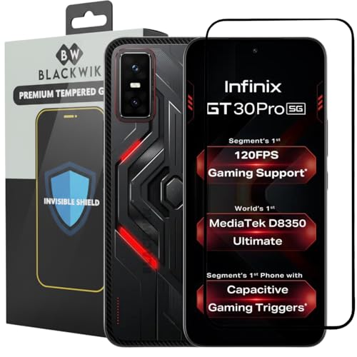 Image of Blackwik Tempered Glass Screen Protector for Infinix GT 30 Pro with Edge-To-Edge Protector Coverage | Easy Installation Kit (Black)