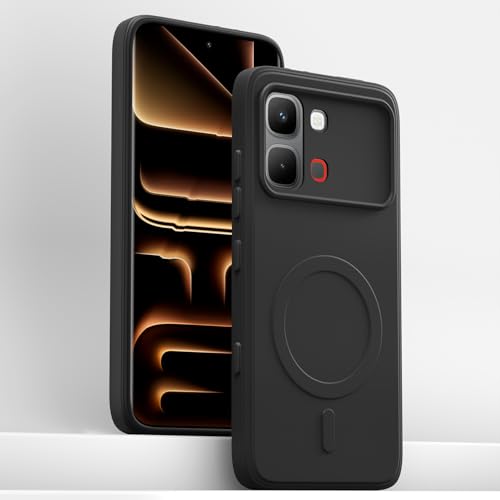 Image of Pikkme Back Cover for Infinix Note Edge 5G Soft Matte Silicone Mag-Safe Design (Mag-Safe Not Support) Camera Protection | Slim Fit Bumper Cover (Black)