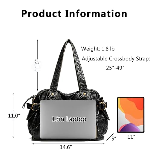 Bolsa Tote de Cuero Vegano Lavado para Mujer 13L miniatura 4