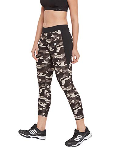 Image of Clovia Women's Activewear Sports Ankle Length Printed Tights