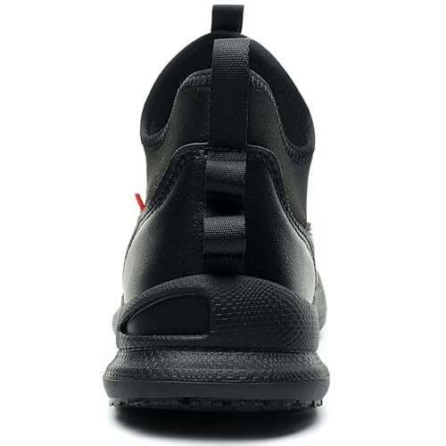 Non Slip Work Shoes, Water Oil Resistant Slip on Lightweight Garden Chef Restaurant Food Service Nursing Leather Footwear3