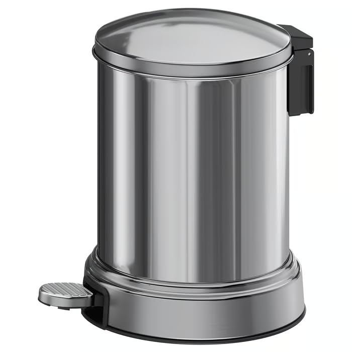 BROFJÄRDEN Waste Bin, Chrome Effect, 4 L (1 Gallon)