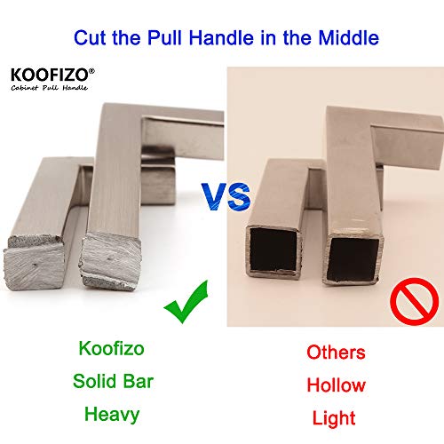 Koofizo Solid Square Bar Cabinet Handle - Chrome Furniture Pull, 3 Inch/76Mm Screwhole Distance, 10-Pack For Kitchen Cupboard Door, Bedroom Dresser Drawer, Bathroom Wardrobe Hardware #TOP4