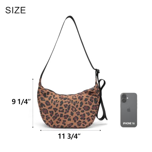 Image of Medium Nylon Crossbody Crescent Bag: Slouchy Style Shoulder Casual with Adjustable Strap