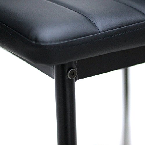 IDS Home 7 Piece Glass Top Dining Set for 6 Kitchen Table and Chairs Set Home Furniture Dinette Set Rectangular Table, Black