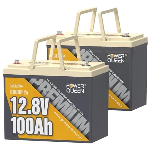 Power Queen 2PACK 12V 100Ah Group 24 LiFePO4 Battery, 1280Wh Lithium Battery with 100A BMS,Grade A Battery Cell, Perfect for Trailer RV, Marine, Solar Power System