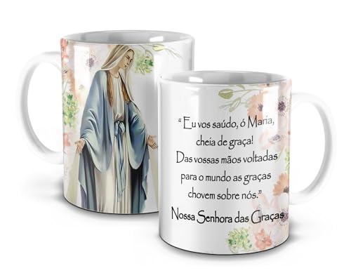 Caneca Branca Nossa Senhora das Graças - Presente Abençoado para Todos