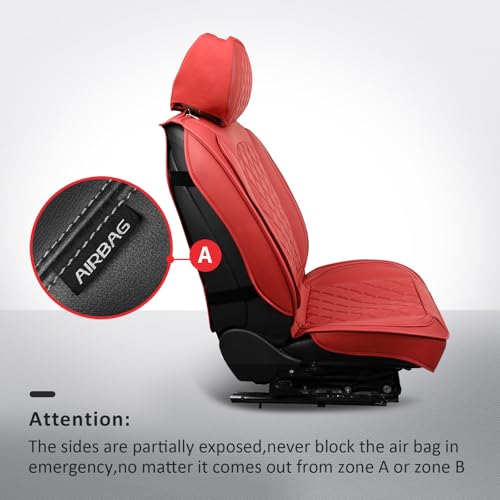 Image of MIROZO Seat Covers Full Set,Leather Car Seat Covers Breathable Car Seat Protector Waterproof Automotive Vehicle Cushion Cover Universal for Most Sedan, Truck and SUV (Full Set, Wine Red)