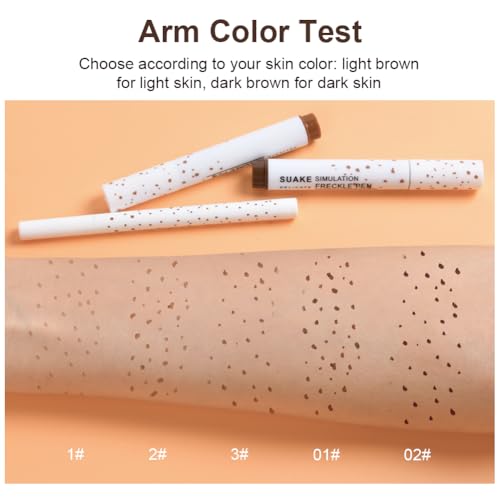 Sommersprossen Stift,Wasserdicht Freckle Pen Natürlich Aussehende Sommersprossen Langlebiger Sopt-Stift mit Weichem Punkt für Natürliches, Müheloses, Versunkenes Make-up(#D-Kastanienbraun)
