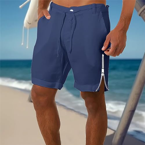 Sktremeuru Men's Lightweight Summer Running Shorts with Side Zipper