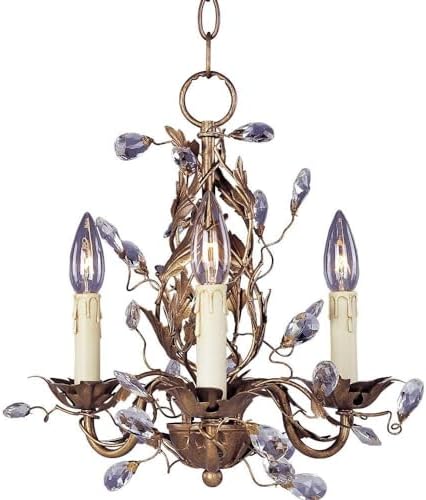 Maxim Elegante - 3 Light Mini Chandelier-Etruscan Gold Finish -Traditional Installation