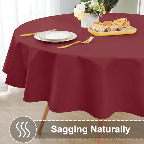 homing Round Wine Red Vinyl Waterproof Tablecloth with Flannel Backed by homing - Used condition - Image 7