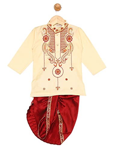 Image of JBN Creation Boys' Cotton Blend Kurta and Dhoti Set