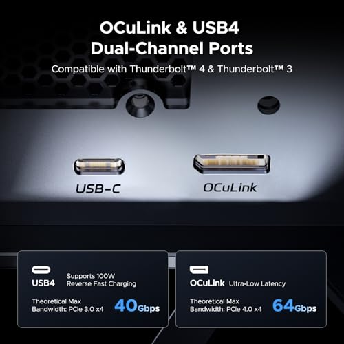 Image of UGREEN External Graphics Dock 850W Power Supply, 80 Plus Gold Certified | ATX 3.1 PSU, OCuLink&USB4 | 64Gbps /40Gbps, Compatible with GPUs like NVIDIA /AMD /Intel for Laptops /Handhelds /Mini PCs