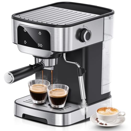 Espresso Machine 20 Bar, Professional Espresso Maker with Power Milk Frother，Compact Espresso Coffee Machine With LED Touch Screen for Home Latte, Cappuccino, 61OZ Removable Water Tank 2025
