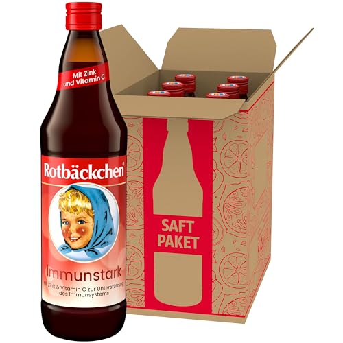 ROTBÄCKCHEN Immunstark 6er Pack (6 x 700 ml) - Mehrfruchtsaft mit Zink und Vitamin C