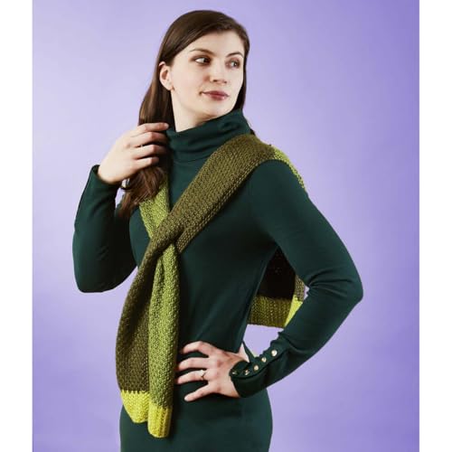 Herrschners Mossy Blocks Wrap Knit Kit