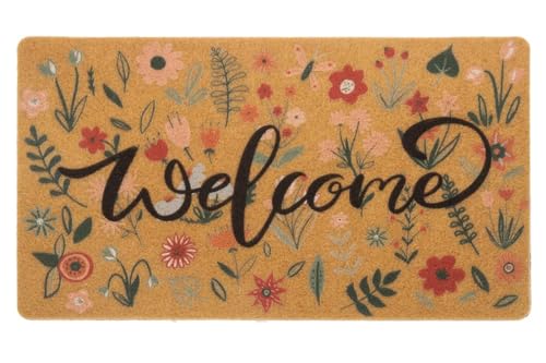 FGSS Spring Welcome Door-Mats Floral Coir Doormats - Non-Slip Front Door Mat Spring Doormat for...