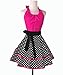 Hyzrz Cute Retro Apron Vintage Maid Polka Dot Kitchen Cooking Aprons for Women Ladies Girls (Red Rose)