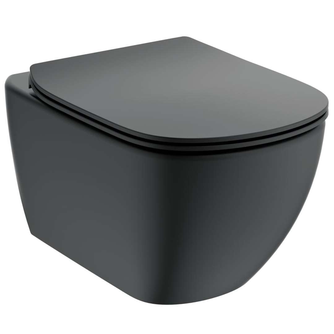 Ideal Standard TESI Wall-Hung Toilet Pack in matte black