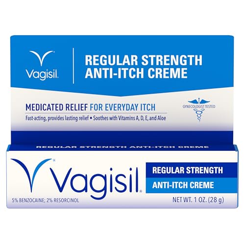 Vagisil Regular Strength Anti-Itch Feminine Cream for Women Gynecologist Tested Hypoallergenic Fast-acting and Long-lasting Itch Relief Vaginal Moisturizer Soothes and Cools 1 oz (Pack of 1)