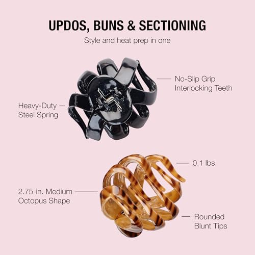 Scunci by Conair jaw claw clips - hair accessories for women - claw clips for thick hair - claw clip - Black & Tortoise- 2 Count - image 4