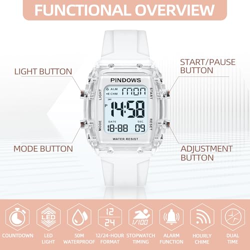 Stylish Waterproof Digital Sports Watch for Women and Teenagers with Multi-Functionality and High Brightness - Image 2