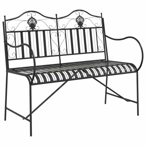 vidaXL Gartenbank 2 -Seater 103,5 x 59 x 89 cm Stahl Schwarz