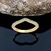 GOURIK 18K Yellow Gold Plated Wishbone Chevron Lab Created Emerald Ring For Women - Thin Eternity Band For Stacking - Light Weight Engagement Wedding Eternity Stackable Band Size 6