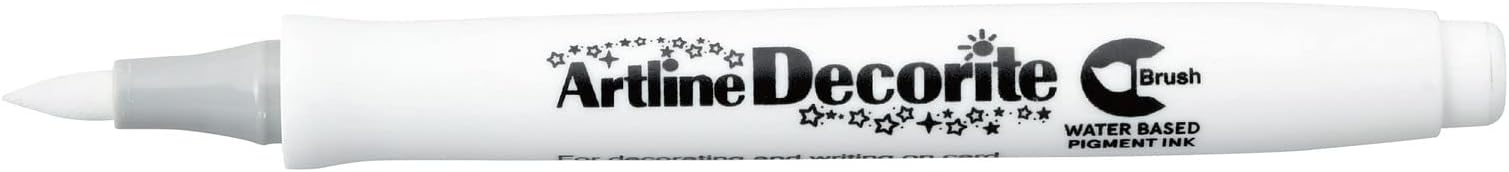 Artline 'Decorite' Brush Marker Pen for Card, Glass, Metal and Plastic (White)