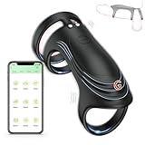 LOVOUS Vibrating Cock Ring Wearable Penis Ring, Sex Toys for Men Vibrator Adult Sex Toys for Couples, APP Control Mini Silicone Stretchy Penis 3 Rings for G spot Stimulator with 9 Vibrations, Black