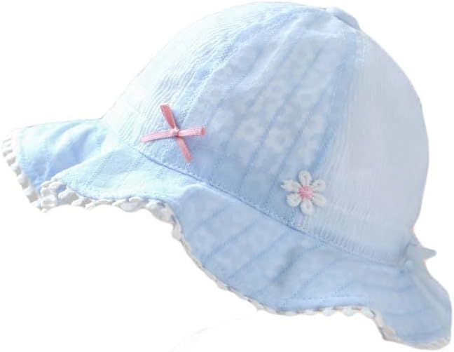 Masihn ベビー 帽子 赤ちゃん用ハット キャップ 通気性 リボン 可愛い ひも付き ｕｖ対策 日焼け防止 夏 日よけ帽子 ハット サファリハット 新生児 女の子 お出掛け お宮参り 出産お祝い 春夏 汗吸収よく 選ぶなら