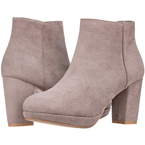 ILLUDE Women’s Ankle Bootie Side Zip Comfortable Block Heel Chunky Platform Ankle Boots - Image 5