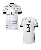  adidas DFB Deutschland Trikot Home EM 2020 inkl. auswählbarem Original Flock (Hector + 3, 2XL)