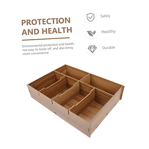Boîte de rangement multi espèces bois et caisse à monnaie compartimentée de table - 6