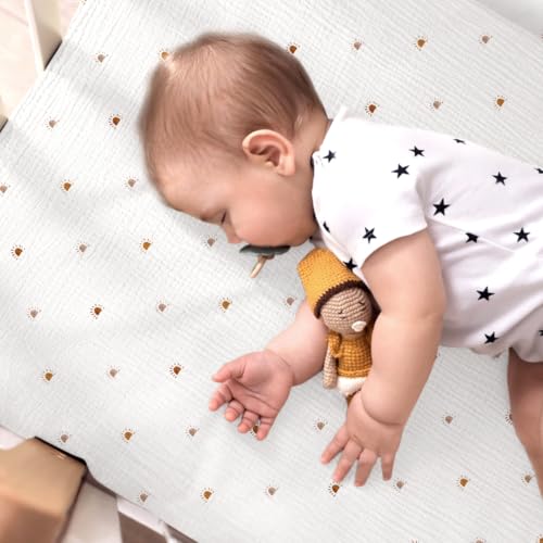 lulumoon Spannbettlaken 70x140 Musselin für Kinderbett: 100% Baumwolle – Ansicht 4