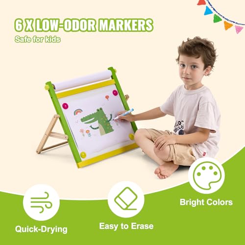 Image of VEVOR Easel Accessory Set, 32 PCS Kid's Art Easel Painting Kit Including Chalks, Dry-Erase Markers & Paper Rolls, Supplies Set for Tabletop Art Easel, Painting Accessories for Toddlers Boys and Girls