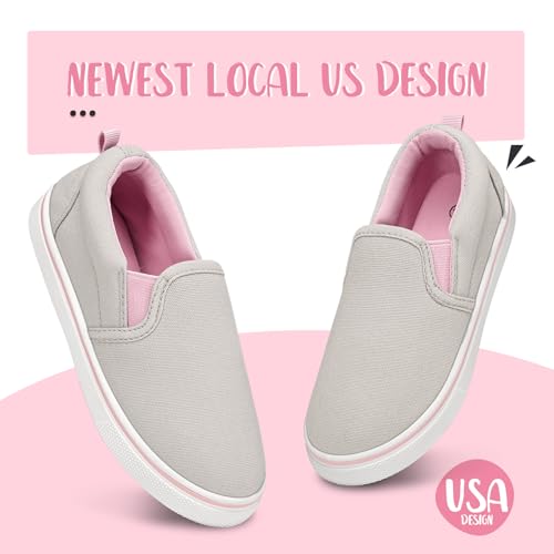 Image of K KomForme Boys & Girls Slip on Shoes, Toddler Canvas Walking Shoes | Lightweight, Comfortable