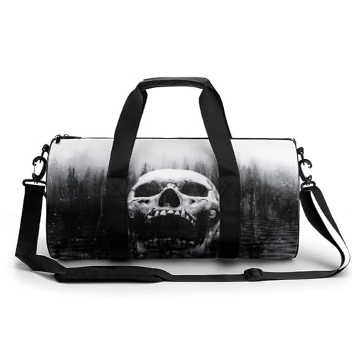Sac de sport crâne effrayant 45x23x23cm duffel bag multifonction pour gym et camping