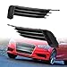 Anzios Left Right Lower Bumper Black Grille Compatible for Audi A3 S3 2013 2014 2015 2016 2017 w/o Fog Light Hole AU1038141 AU1039141
