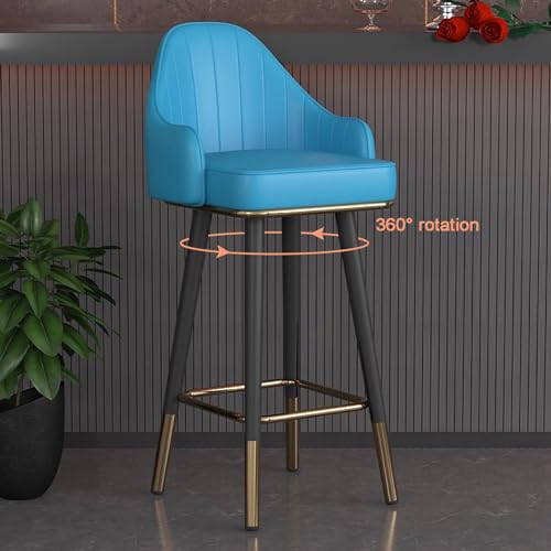 Tabourets de bar pivotants bleus pour aménager un îlot de cuisine convivial - 4