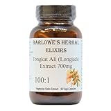 Barlowe's Herbal Elixirs Tongkat Ali 100:1 Extract Powder 700mg - 60 Veggie Capsules (Longjack), Supports Overall Health & Endurance - No Stearates, No Fillers, Glass-Bottled, Non-GMO, Gluten-Free